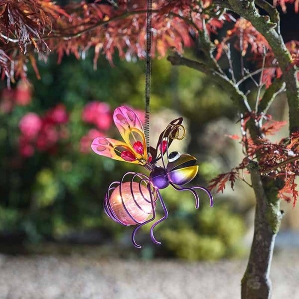 Smart Solar Bug Light Pink Solar Garden Stake Decorative Led Light