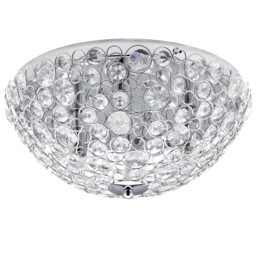 Litecraft Ovii Flush Mount Crystal Effect Bathroom Polished Chrome