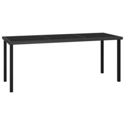 Garden Dining Table Black 180x70x73 Cm Poly Rattan Vidaxl