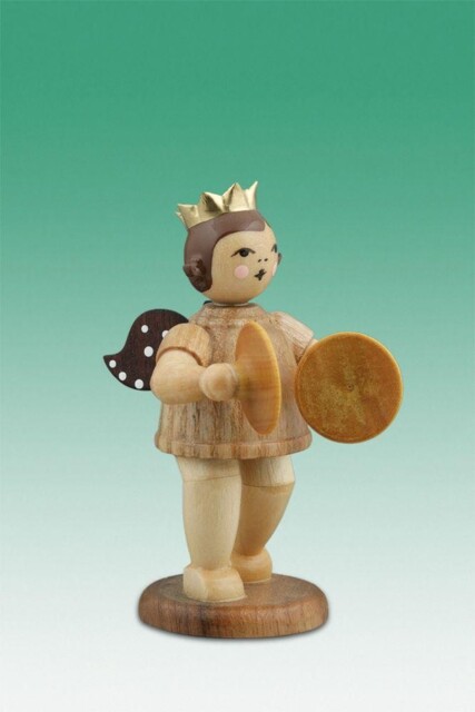 Angel Musician With Basin Crown Natural Height Approx 6 Cm Wooden Wood