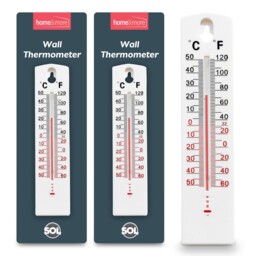 Sol 2pk Room Thermometer Indoor And Outdoor Wall White