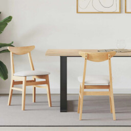 Dining Chairs 2 Pcs Natural 42 X 47.5 X 81 Cm Solid Rubber Wood Vidaxl