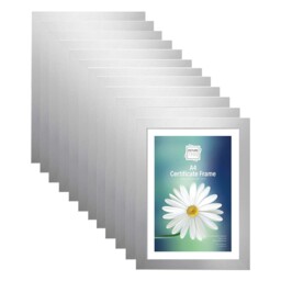"12 X A4 Certificate Silver Photo Frames 8.3""x11.7"" (21cm X 29.7cm)"