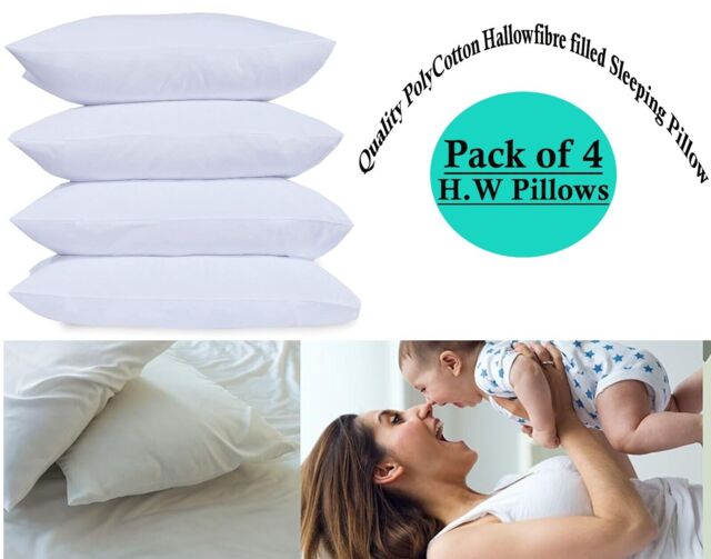 Soft Hotel Quality Pollycotton Hallowfibre Filled Sleeping Pillows
