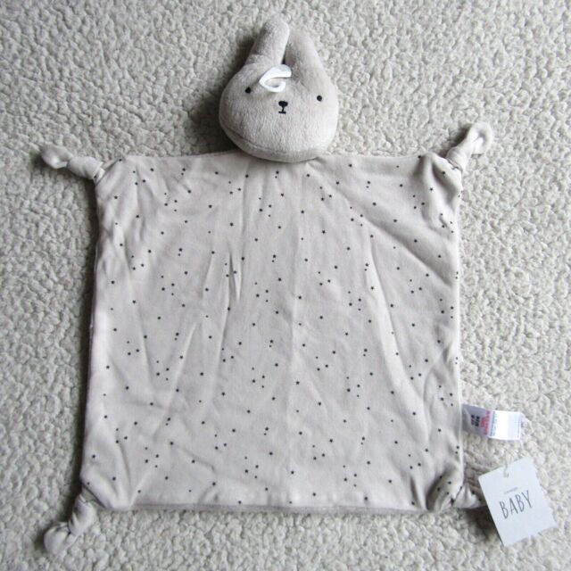 Baby's Grey Plush Bunny Rabbit Comforter Blanket One Size Brand With