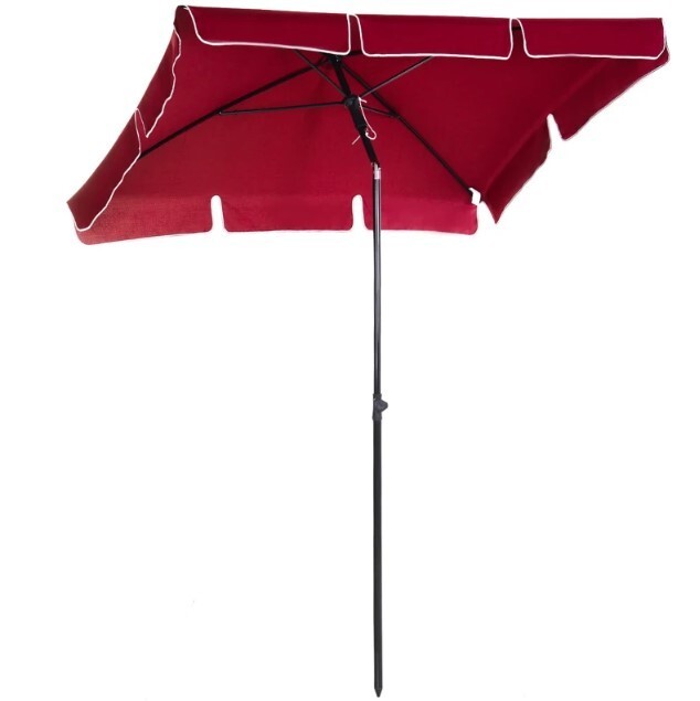 Outdoor Aluminium Sun Umbrella Parasol Patio Rectangular Canopy 2m X
