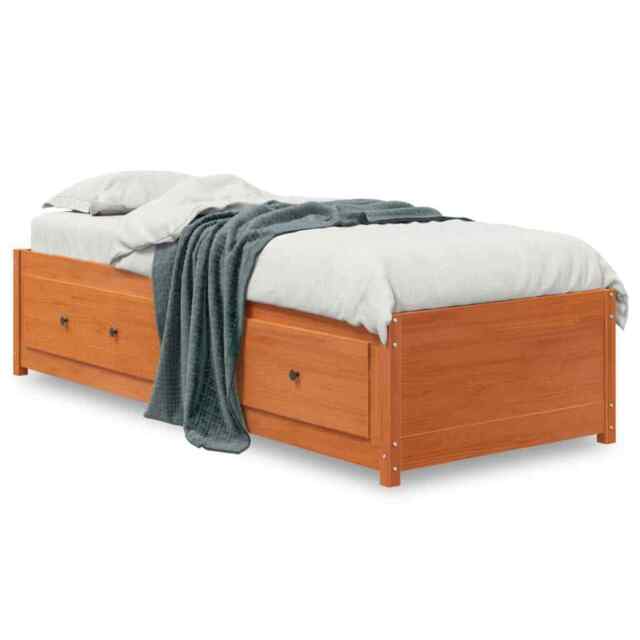 Day Bed Wax Brown 90x190 Cm Solid Wood Pine Vidaxl