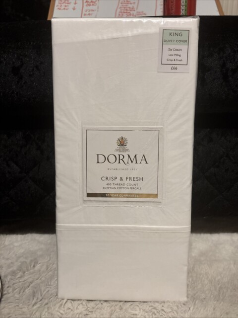 Dorma Crisp & Fresh 400 Thread Cotton Percale Duvet Cover King Size