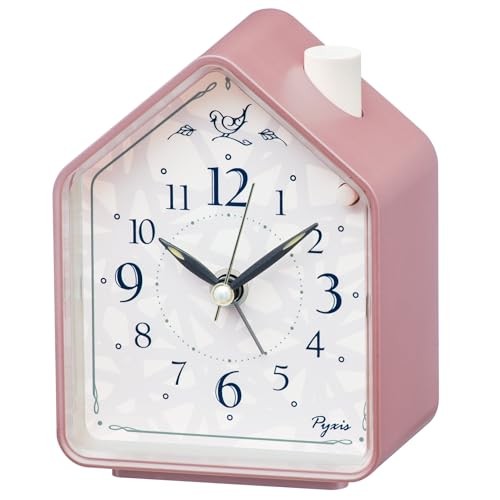 Seiko Pyxis Nr452p Alarm Clock Analog Pink Compact Silent Desk Japan