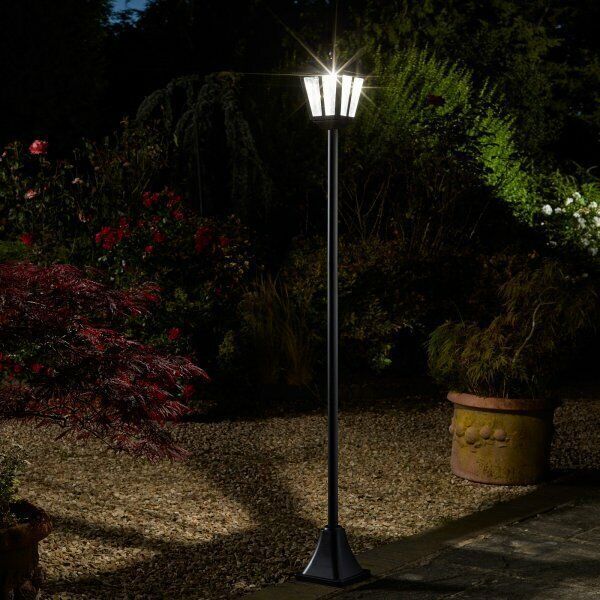 Victorian Lamp Post Solar Powered Garden Outdoor Bright White Light