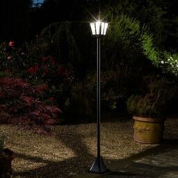 Victorian Lamp Post Solar Powered Garden Outdoor Bright White Light