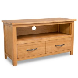 Solid Oak Wood Tv Cabinet 90x35x48cm Hifi Stand Entertainment Centre