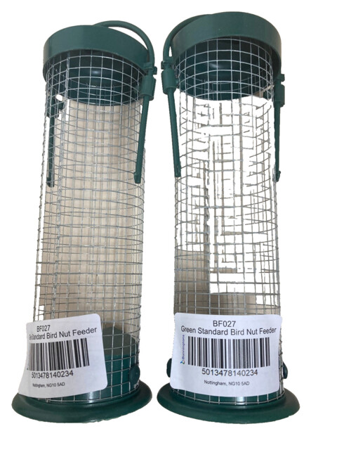Bird Nut Feeders X2 Hanging Deluxe Metal 20cm Wild Garden Bird Peanut