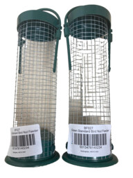 Bird Nut Feeders X2 Hanging Deluxe Metal 20cm Wild Garden Bird Peanut