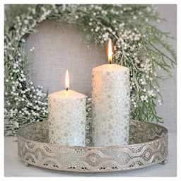 Set Of 3 Candle Plates Silver Mirror Tea Light Tray Display Dish Home