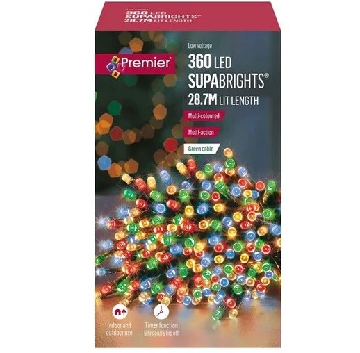 Premier Supabrights Christmas Tree Fairy Lights - 360 Led - Multi
