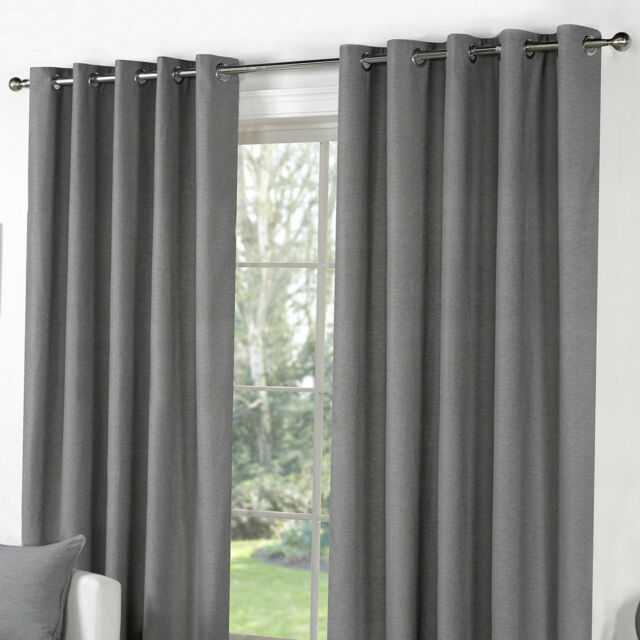 Fusion Sorbonne Plain Dye 100% Cotton Lined Curtains & Cushions In
