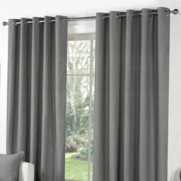 Fusion Sorbonne Plain Dye 100% Cotton Lined Curtains & Cushions In