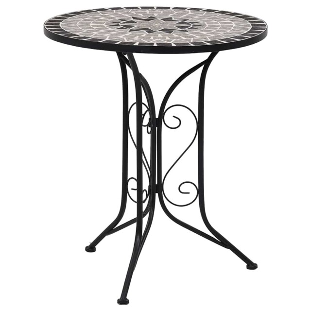 Mosaic Bistro Table Grey 61cm Ceramic Vidaxl