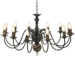 Chandelier Antique Black 12 X E14 Bulbs Vidaxl