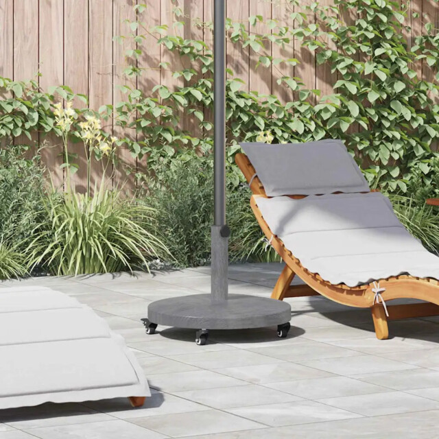 Outdoor Umbrella Base Dark Grey Wood Look 48 X 48 X 32 Cm Vidaxl