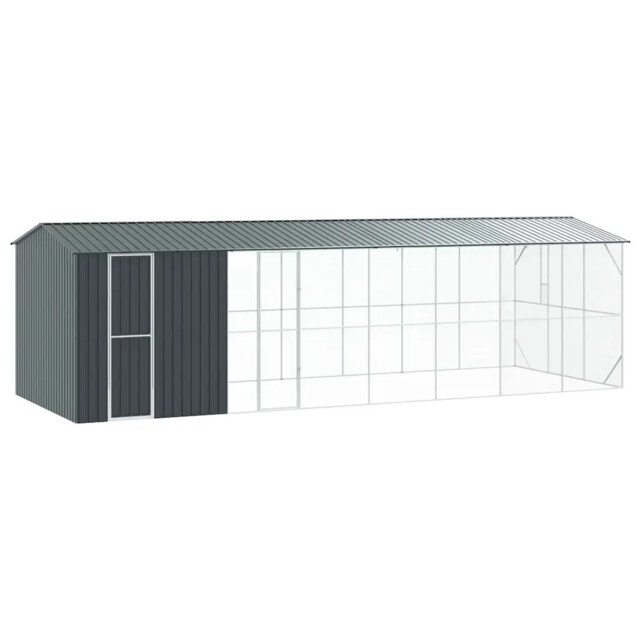 Bird Cage With Storage Anthracite Galvanised Steel Enclosure Pet Haven