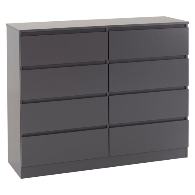 Malvern 8 Drawer Chest Of Drawers Grey Bedroom Furniture Storage