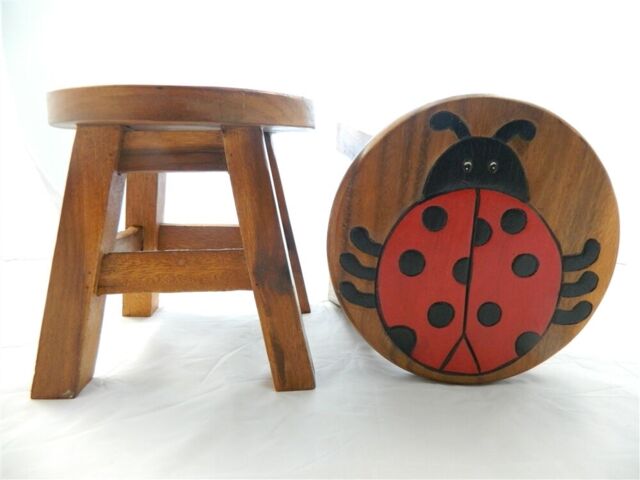 Childs Childrens Wooden Stools Hand Made Stool In Assorted Designs