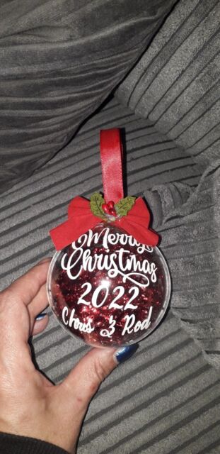 Personalised Christmas Bauble Any Name Any Text Custom Xmas Tree