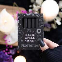 Pack Of 12 Black 'protection' Spell Candles