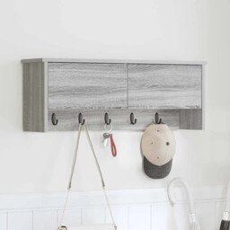 Wall-mounted Coat Rack With Shelf Grey Sonoma 80 X 20 X 30 Cm Vidaxl