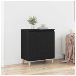 Sideboard Black Oak 60x35x70cm Engineered Wood Flush Doors Tapered