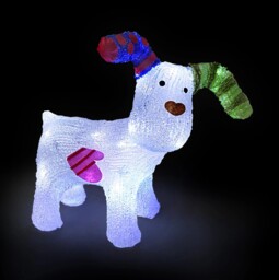 The Snowdog Christmas Outdoor Garden Decoration - 31cm - 24 Ice White