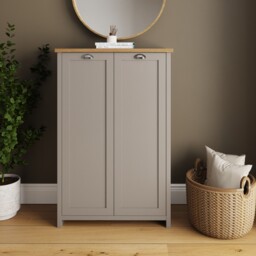 Lancaster 2 Door Shoe Cabinet Shelf Storage Hallway Entryway Living