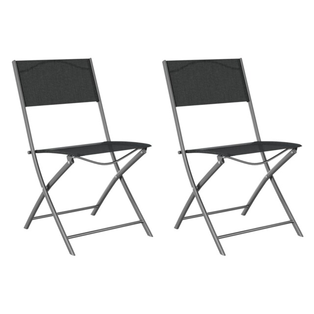 2/4x Folding Outdoor Chairs Steel And Textilene Dining Chair