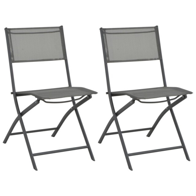 2/4x Folding Outdoor Chairs Steel And Textilene Dining Chair