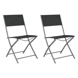 2/4x Folding Outdoor Chairs Steel And Textilene Dining Chair