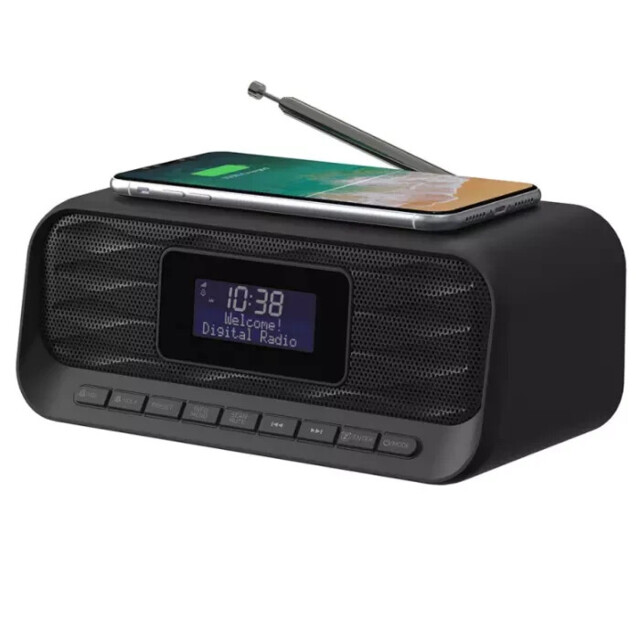 Groov-e Zeus Dab/fm Bluetooth Clock Radio With Wireless Charging Pad -