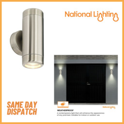 Dimmable Up Down Led Wall Light Gu10 Marine Grade Steel Garden