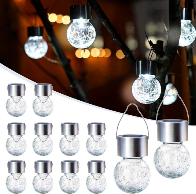 Gigalumi 12 Pack Solar Hanging Lights For Christmas Decoration -