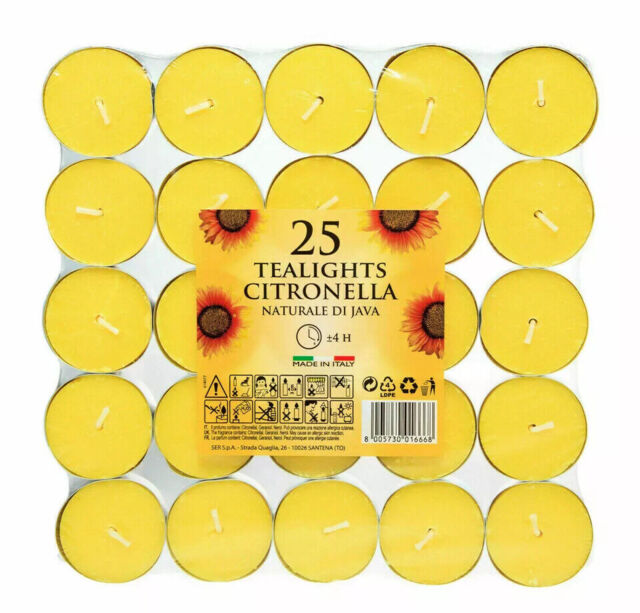 Price's Citronella Tealight Candles Garden Home Mosquito Fly Insect