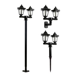 Gardenwize 3in1 Solar Powered Double Headlamp – Wall, Stake, Or Floor