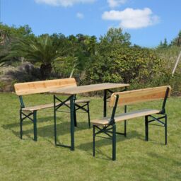 3pc Wooden Garden Picnic Set Patio Dining Beer Table Bench Chair Party