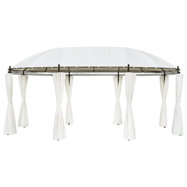 Garden Gazebo Cream White 530x350x265cm Steel Polyester With Pa