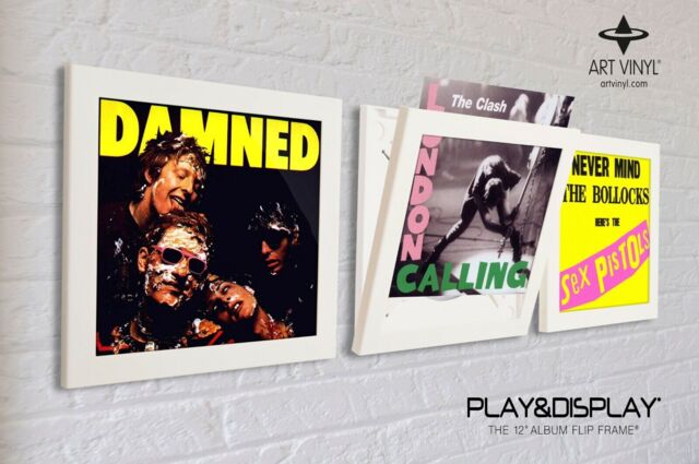 Art Vinyl Play & Display Flip Frame - Triple Pack White - Perfect Gift