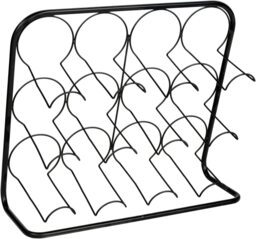 Contemporary Black Metal Wire Wine Bottle Rack Holder Free Standing