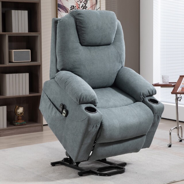 Riser And Recliner Chair With Vibration Massage, Heat, Quick Assembly,