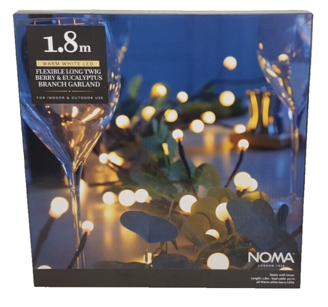Noma Garden Indoor / Outdoor 1.8m Long Twig Berry & Eucalyptus Branch