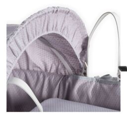 Elegant Baby Waffle Rocking Stand Moses Basket - White