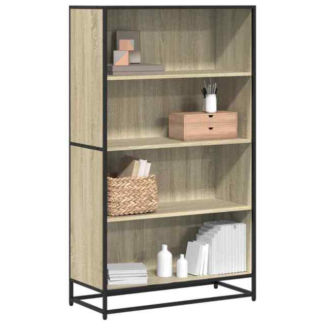 Bookcase Sonoma Oak 80.5x35x139 Cm Engineered Wood Vidaxl